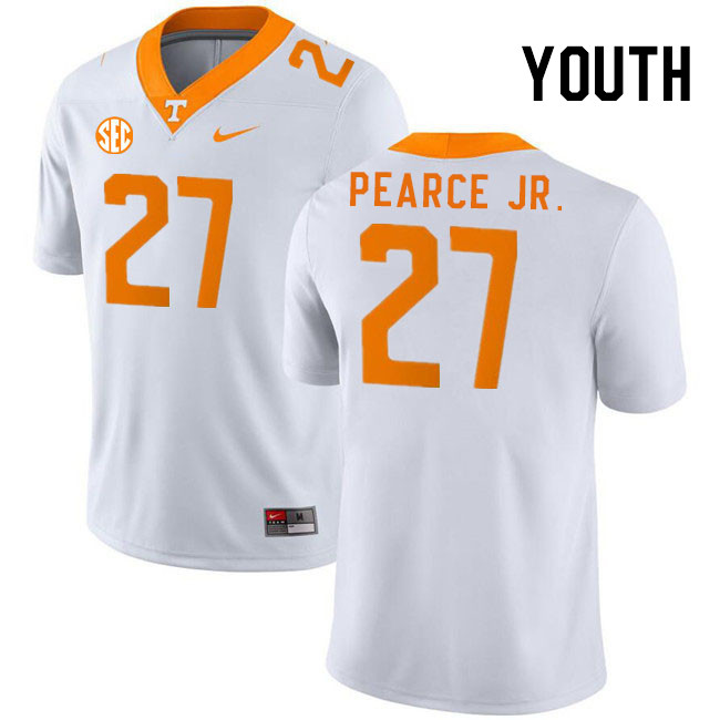 Youth #27 James Pearce Jr. Tennessee Volunteers College Football Jerseys Stitched Sale-White - Click Image to Close